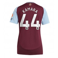 Camisa de Futebol Aston Villa Boubacar Kamara #44 Equipamento Principal Mulheres 2024-25 Manga Curta